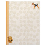 Pawprints with Orange Border Letter Paper Letterhead Template