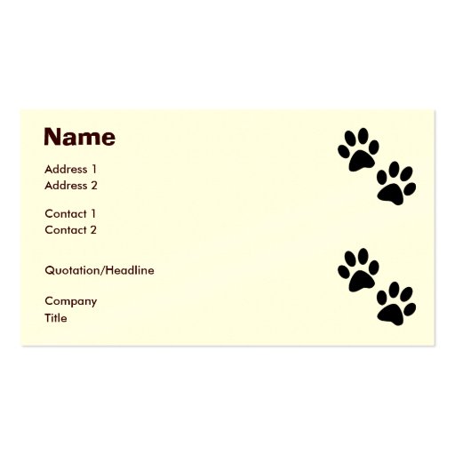 Paws Business Card Templates