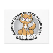 Paws for Brain Cancer Cat postcards by fightcancertees Paws for Brain Cancer Cat postcards