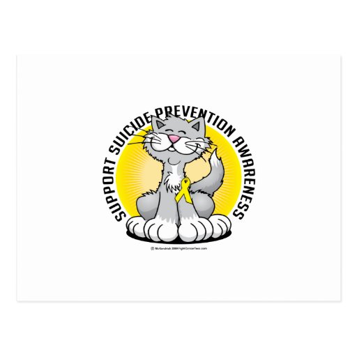 Paws for Suicide Prevention Cat Postcard