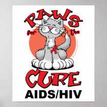 Paws for the Cure Cat AIDS Poster
