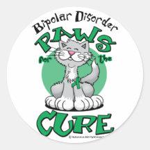 Paws for the Cure Cat Bipolar Disorder Sticker