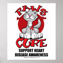 Paws for the Cure Cat Heart Disease Posters