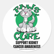 Paws for the Cure Cat Kidney Cancer Sticker