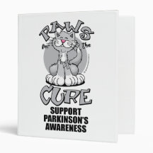 Paws for the Cure Cat Parkinson's Vinyl Binders