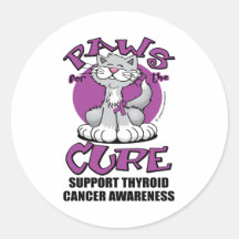 Paws for the Cure Cat Thyroid Cancer Sticker