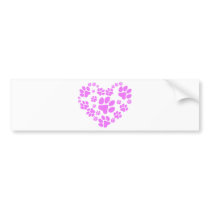 Paws Heart Bumper Sticker