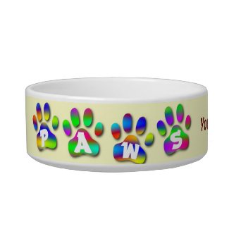 Paws Personalized Dish For Your Pet Dog or Cat petbowl