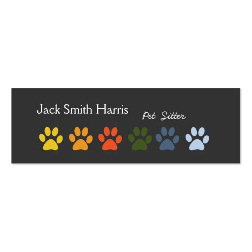 Paws Pet Sitter Veterinarian Business Card Template (front side)