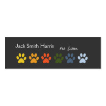Paws Pet Sitter Veterinarian Business Card Template