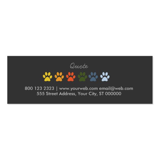 Paws Pet Sitter Veterinarian Business Card Template (back side)