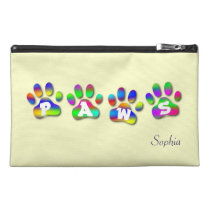 Paws Rainbow Color Paw Prints Accessory Bag at Zazzle