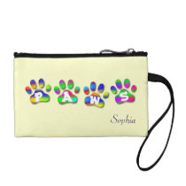 Paws Rainbow Color Paw Prints Key Coin Clutch Change Purses at  Zazzle