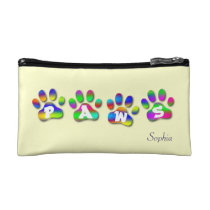 Paws Rainbow Color Paw Prints Small Cosmetic Bag at Zazzle