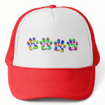 Paws Rainbow Color Pawprints Animal Trainer Hat