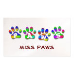 Paws Rainbow Color Pawprints Business Card