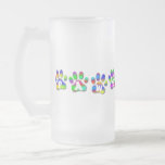 Paws Rainbow Color Pawprints Drinks Glass Mug