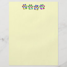 Paws Rainbow Color Pawprints Letter Flyers