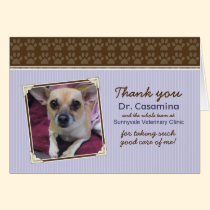 Paws Thank You Card for the Vet (purple/brown) cards