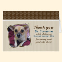 Paws Thank You Card for the Vet (taupe/brown) cards
