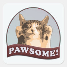Pawsome! Square Stickers