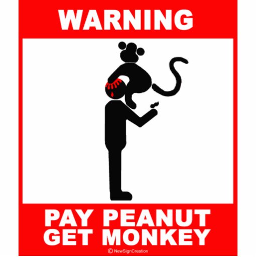 Pay peanut, get monkey cut outs Zazzle