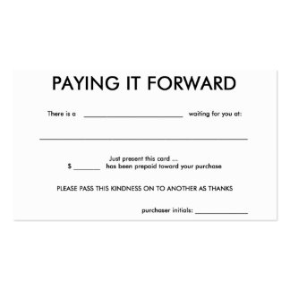 119+ Pay It Forward Business Cards and Pay It Forward Business Card ...