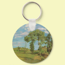 Paysage au bord du Lez 1870, Frederick Brazille keychains by vintagegiftmall Paysage au bord du Lez 1870, Frederick Brazille keychains