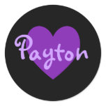 Payton in Purple Round Stickers
