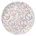 Paz adaptable de Skully del flower power Plato De Comida