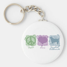 Paz, amor, y perros de aguas de Sussex en colores  Llaveros Personalizados