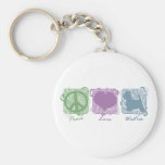 Paz, amor, y Westies en colores pastel Llaveros Personalizados