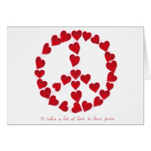 Paz del amor de H 1 notecard Felicitacion