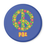 Paz Peace flowers magnets