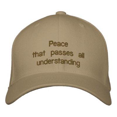 Paz que pasa toda la comprensión gorras de béisbol bordadas Paz que pasa toda la comprensión gorras de béisbol bordadas