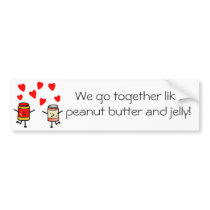 "PB&J Love" Bumper Sticker bumper stickers