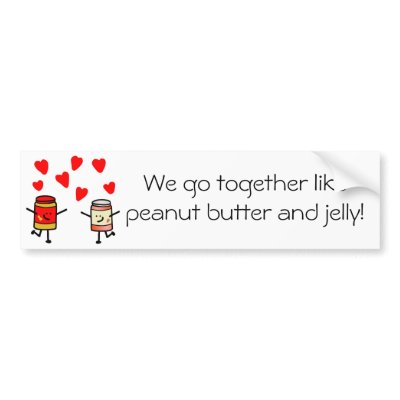 "PB&J Love" Bumper Sticker by Mrsphillips