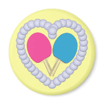 PB Ping Pong Paddle Heart Refrigerator Magnet