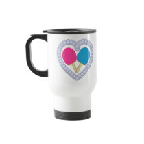 PB Ping Pong Paddle Heart mugs