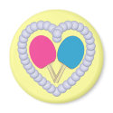 PB Ping Pong Paddle Heart Refrigerator Magnet