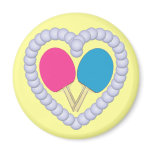 PB Ping Pong Paddle Heart Refrigerator Magnet