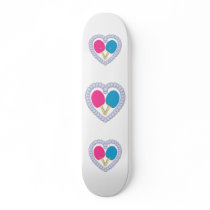 PB Ping Pong Paddle Heart Skate Deck