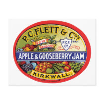 PC Flett & Cos. Apple & Gooseberry Jam postcards by vintagegiftmall PC Flett & Cos. Apple & Gooseberry Jam postcards