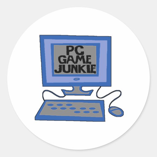 PC Game Junkie Classic Round Sticker Zazzle