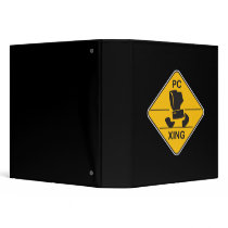 PC Xing Crossing Funny Sign binders by geekme PC Xing Crossing Funny Sign binders