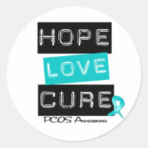 PCOS Awareness  Hope Love Cure Stickers