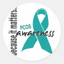 PCOS Awareness Round Stickers