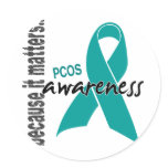 PCOS Awareness Round Stickers