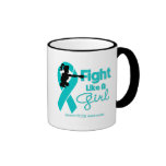 PCOS Fight Like A Girl  Knock Out mugs