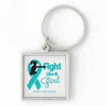 PCOS Fight Like A Girl  Knock Out keychains